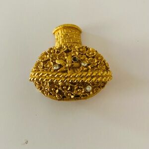 Vintage Avon Perfume/ Easter Basket of Flowers Design Brooch.